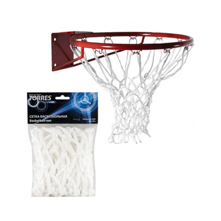 Купить Сетка баскетбольная Torres, нить 6 мм, белая в Борисоглебске 